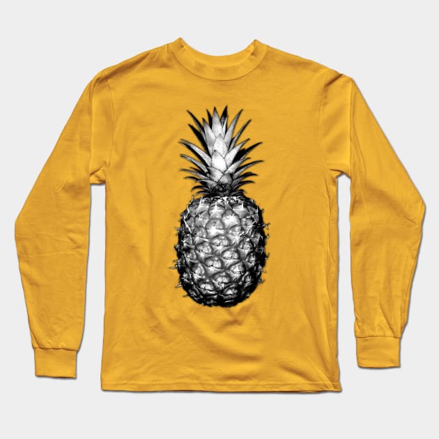 Black & White Pineapples Long Sleeve T-Shirt by CumulusFactory